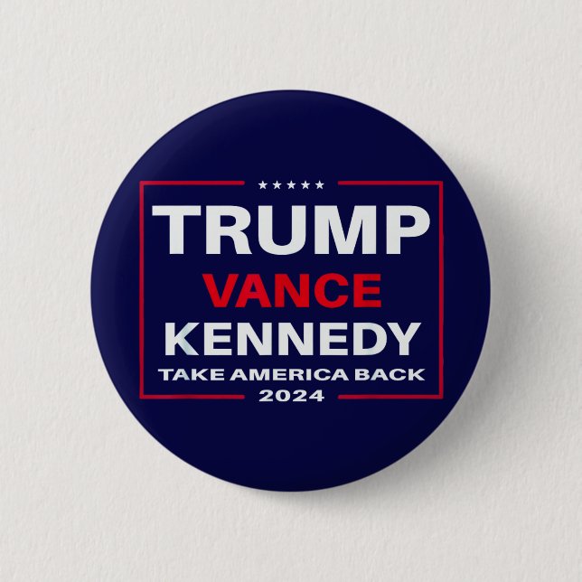 Trump Vance Kennedy nimmt Amerika wieder blau Button (Vorderseite)