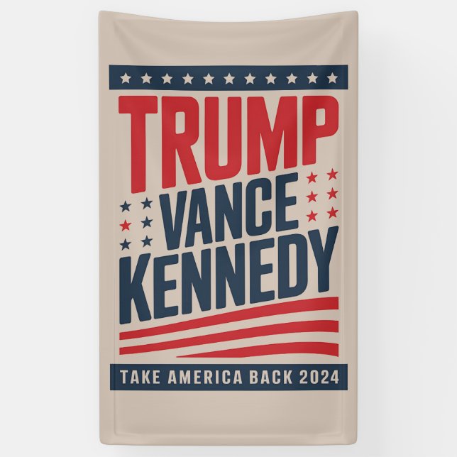 Trump Vance Kennedy nimmt Amerika zurück im Jahr 2 Banner (Vertikal)