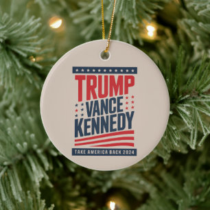 Trump Vance Kennedy nimmt Amerika zurück im Jahr 2 Keramik Ornament