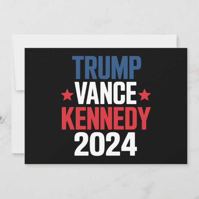 Trump Vance Kennedy Präsident 2024 Wahl Einladung (Vorderseite)
