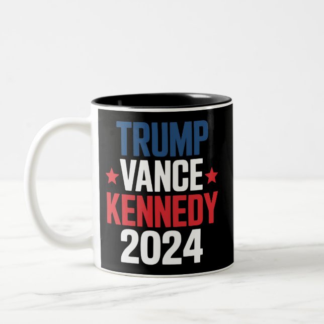 Trump Vance Kennedy Präsident 2024 Wahl Zweifarbige Tasse (Links)
