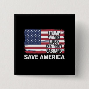 Trump Vance Musk Kennedy Gabbard 2024 Rettete Amer Button
