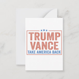 Trump Vance Nimm America Back Election Vote USA Mitteilungskarte