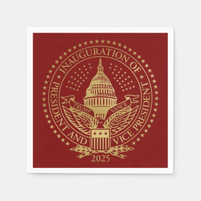 Trump Vance Präsident Einweihung des Logos Serviette (Vorderseite)