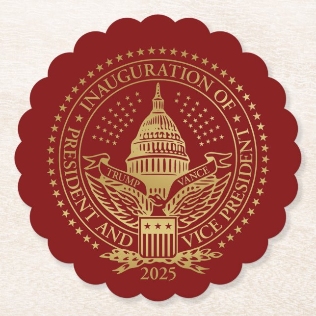 Trump Vance Präsident Einweihung des Logos Untersetzer (Vorderseite)