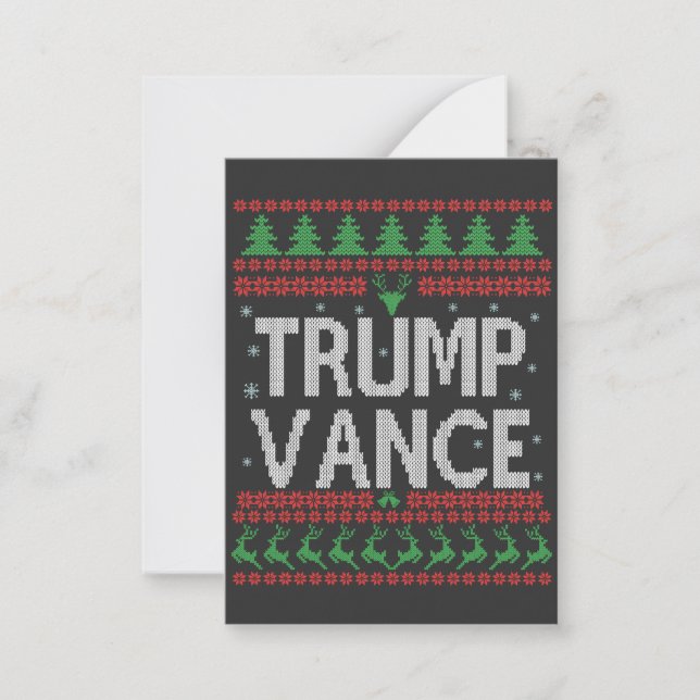 Trump Vance Republikaner Ugly Christmas Sweater Xm Mitteilungskarte (Vorderseite)
