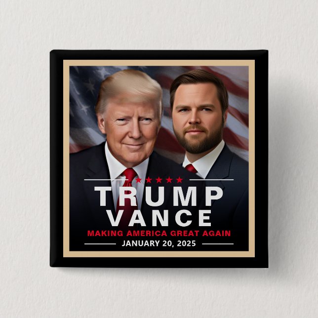 Trump Vance Sieg Einweihung Tag Sammler Button (Vorderseite)