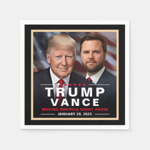 Trump Vance Sieg Einweihung Tag Sammler Serviette