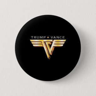 Trump Vance Tv Rocker Gold Logo Vintage Trump Vanc Button