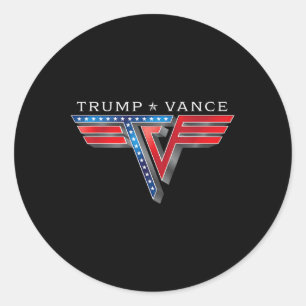 Trump Vance Tv Rocker-Logo Vintage Trump Vance 202 Runder Aufkleber