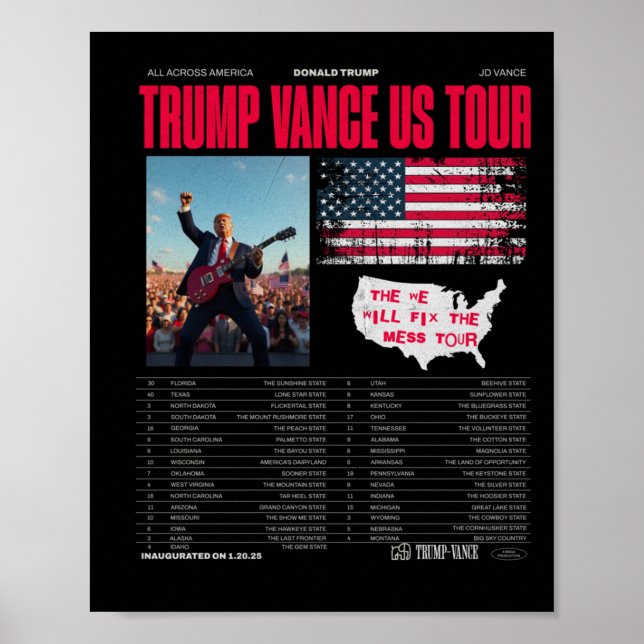 Trump Vance Us Tour Poster (Vorne)