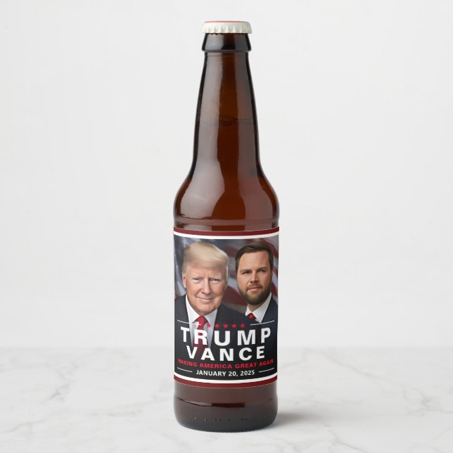 Trump Vance Victory Inauguration Collector Bierflaschenetikett (Vorderseite)