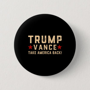 Trump Vance (vorne und Byck) Es wird ein Verbreche Button