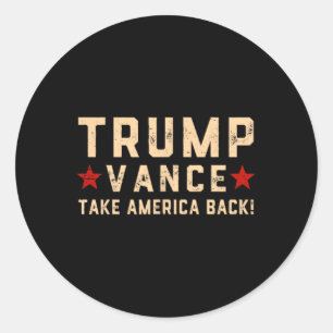 Trump Vance (vorne und hinten) Es wird ein Felon n Runder Aufkleber