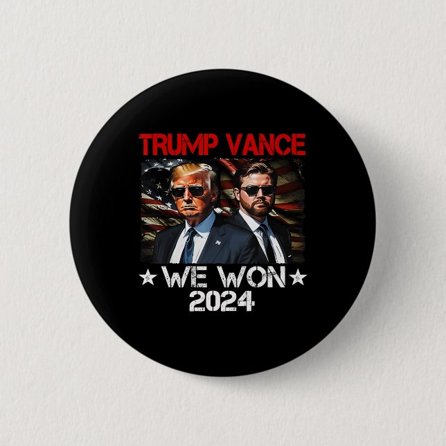 Trump Vance We Won Win Inauguration Day 2025 47th  Button (Vorderseite)