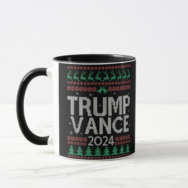 Trump Vance Weihnachten Ugly Xmas Sweater-Wahl Tasse (Links)
