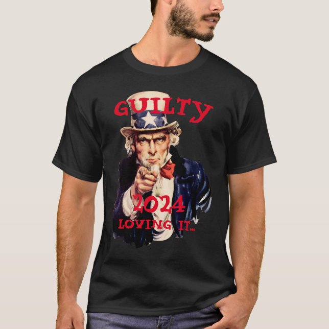 Trump verhaftet 2024 verurteilt Uncle Sam TASSE SH T-Shirt (Vorderseite)