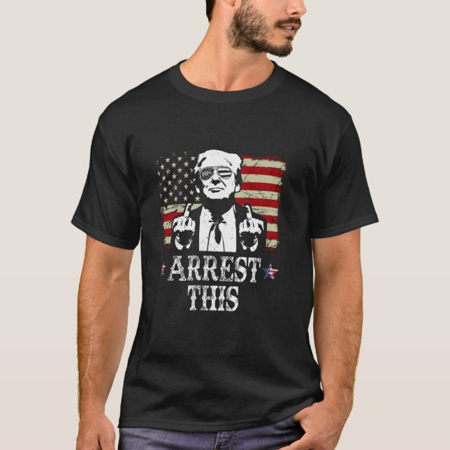 Trump verhaftet diesen lustigen Trump 2024 verurte T-Shirt (Vorderseite)