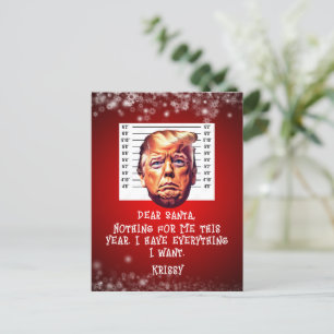 Trump verhaftete Träume kommen Weihnachten Postkarte