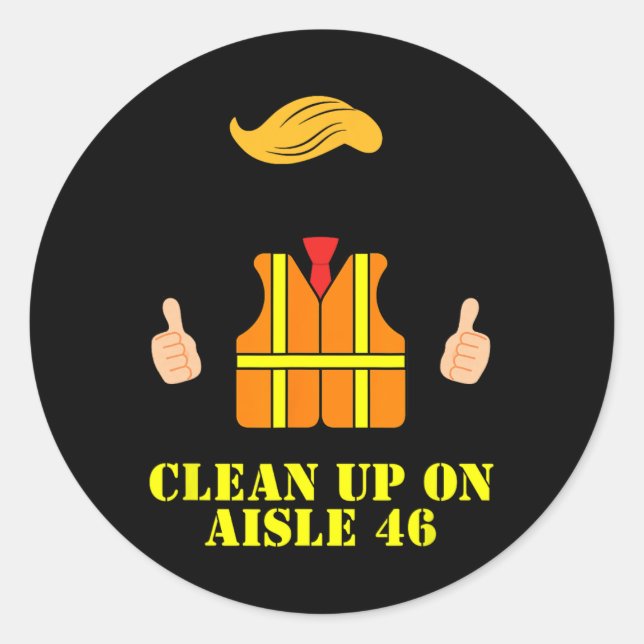 Trump verschrottet die Sicherheitsweste des Mannes Runder Aufkleber (Vorderseite)