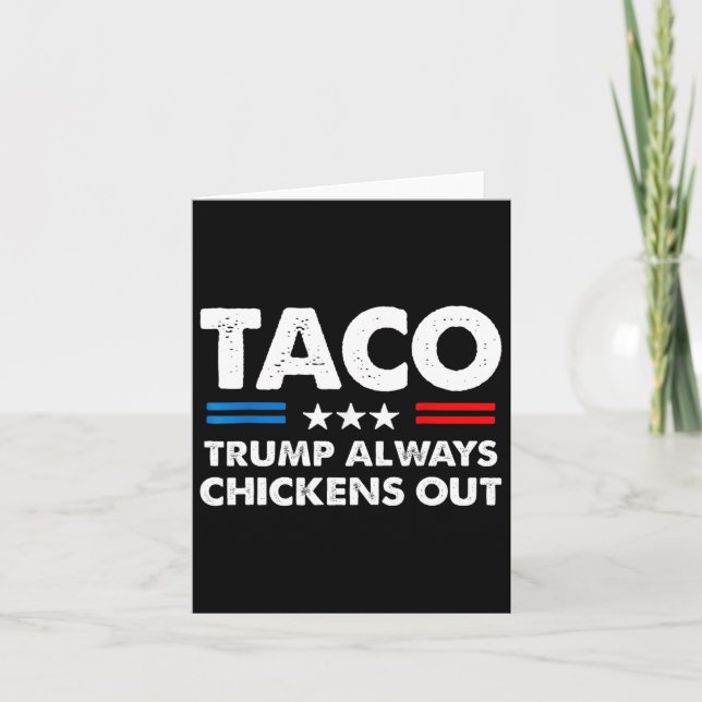 Trump vertreibt immer Taco-Handel Funny Meme 5 Karte (Vorderseite)
