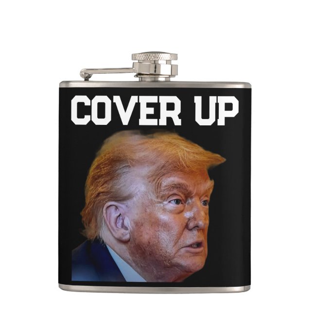 Trump Vertuschung Flasche Flachmann (Vorderseite)