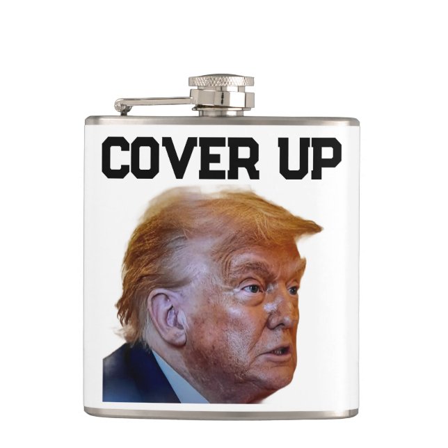 Trump Vertuschung Flasche Flachmann (Vorderseite)