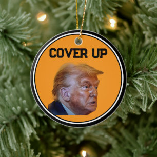 Trump Vertuschungs-Bierdeckel Keramik Ornament