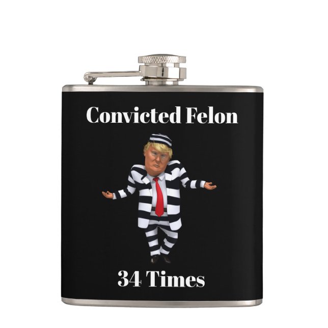 Trump verurteilte Felon Flask Flachmann (Vorderseite)