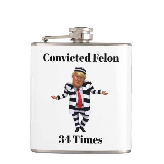 Trump verurteilte Felon Flask Flachmann (Vorderseite)