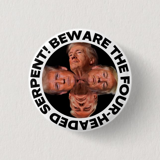 TRUMP "VIERKÖPFIGE SCHLANGE"-KNOPF BUTTON (Vorderseite)