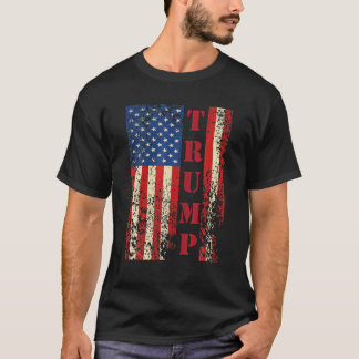 Trump Vintag Retro Distressed USA Flag American T T-Shirt