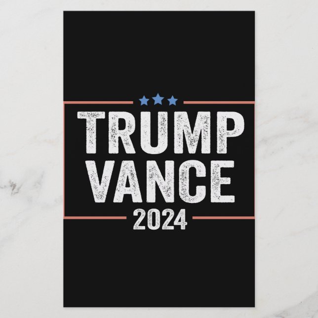 Trump-Vizepräsident Vance 2024 Präsidentschaftswah Briefpapier (Vorderseite)