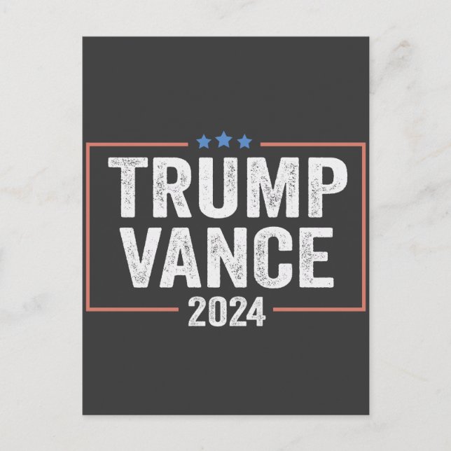 Trump-Vizepräsident Vance 2024 Präsidentschaftswah Postkarte (Vorderseite)
