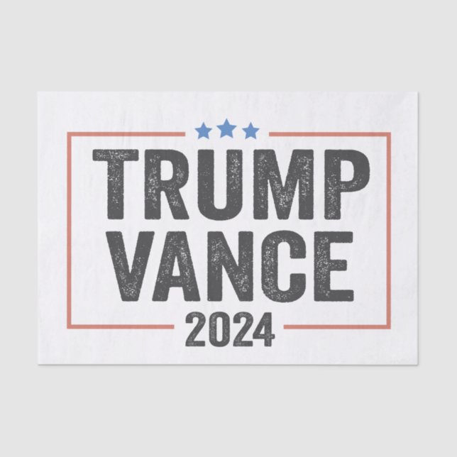 Trump-Vizepräsident Vance 2024 Präsidentschaftswah Seidenpapier (Vorderseite)