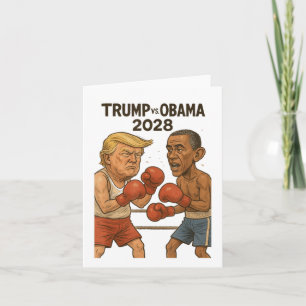 Trump Vs Obama 2028 Boxing Match Funny Karte