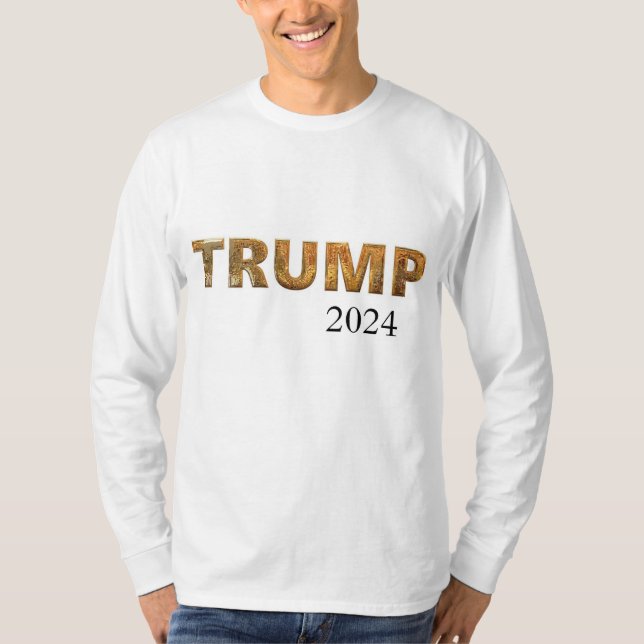 Trump, Wahl 2024, weißer Langschläfer-T - Shirt (Vorderseite)