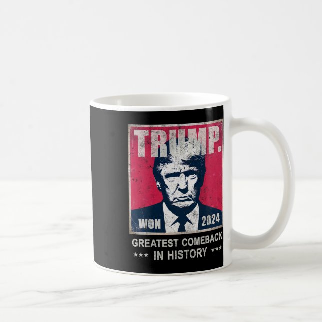 Trump We Won 2024 Bester Comeck in History Daddy Kaffeetasse (Rechts)