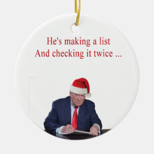 Trump Weihnachten: Er macht eine Liste Keramikornament