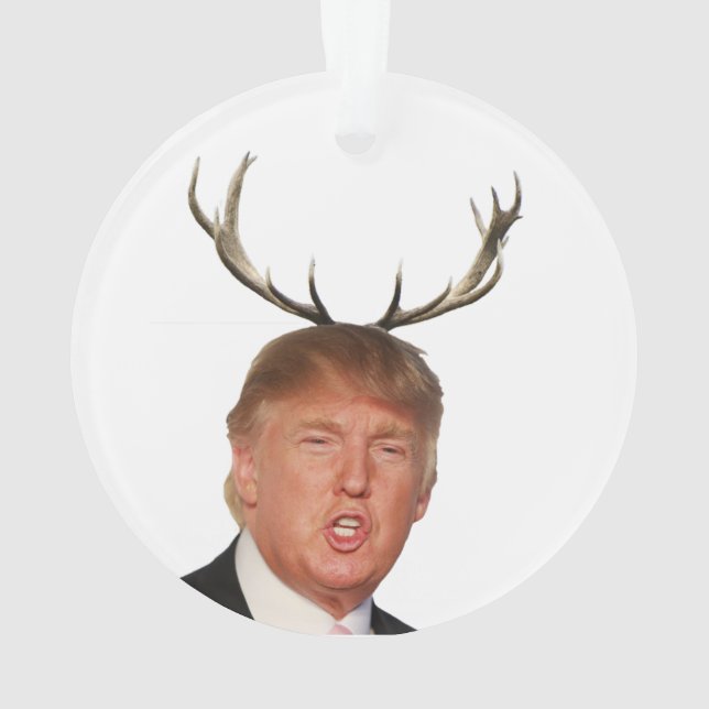 Trump Weihnachten: Hirsch, Herr Präsident Ornament (Rückseite)