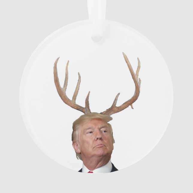 Trump Weihnachten: Hirsch, Herr Präsident Ornament (Rückseite)