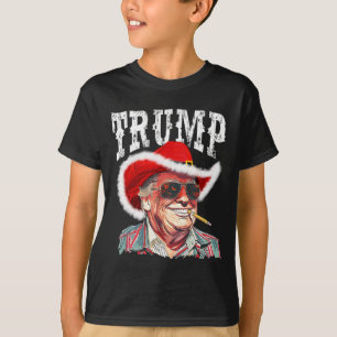 Trump Weihnachtsmann Cowboy Hut Weihnachten Texas  T-Shirt