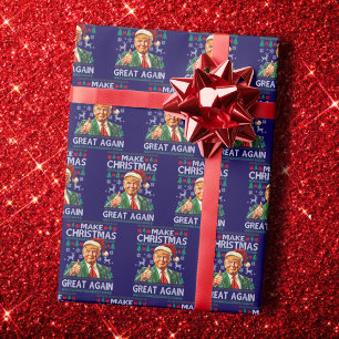 Trump Weihnachtsmann Hut Mach Weihnachten wieder Geschenkpapier
