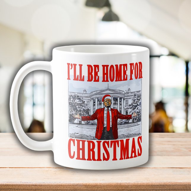 Trump-Weihnachtsmannmütze | Ich bin zu Weihnachten Kaffeetasse (Von Creator hochgeladen)