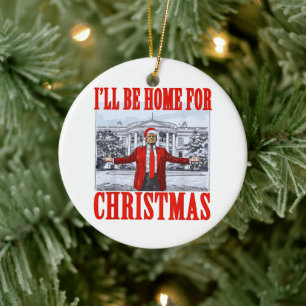 Trump-Weihnachtsmannmütze   Ich bin zu Weihnachten Keramik Ornament