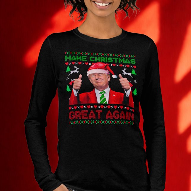 Trump-Weihnachtsmannmütze macht Weihnachten wieder Tri-Blend Shirt (Von Creator hochgeladen)