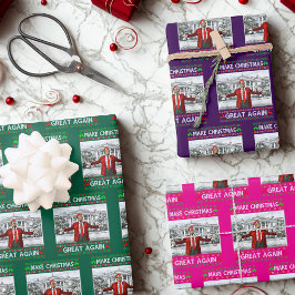 Trump-Weihnachtsmannmütze | Trump macht Weihnachte Geschenkpapier Set