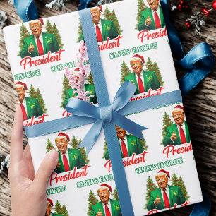 Trump Weihnachtsmannmütze Wrap   Der Lieblingspräs Geschenkpapier