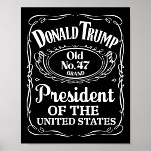 Trump Whiskey Flasche Label Trump 47. Präsident 20 Poster