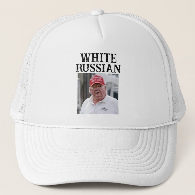 Trump/White Russian Trucker Hat Truckerkappe (Vorderseite)